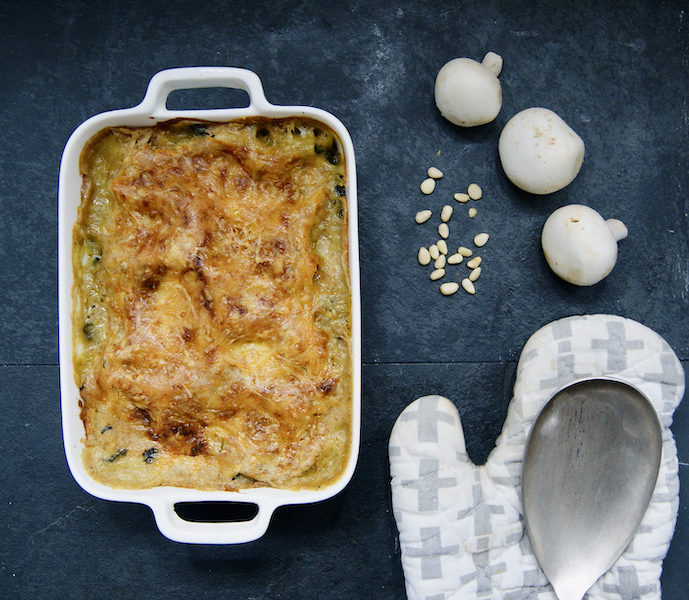 Lasagne aux champignons et épinards
