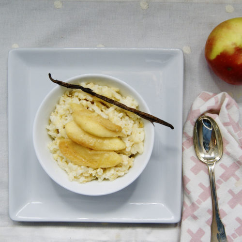 Riz au lait aux pommes sautées
