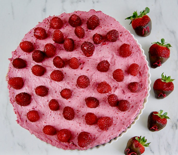 Gâteau à la mousse de framboises