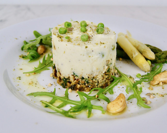 Cheesecake aux asperges blanches