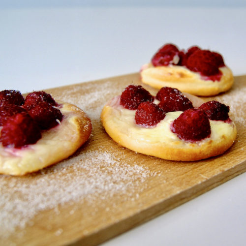 Petites pizzas aux framboises