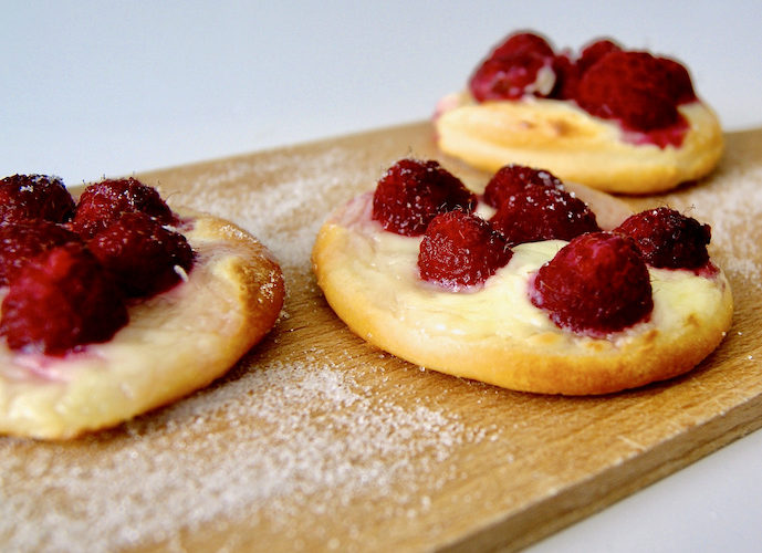 Petites pizzas aux framboises