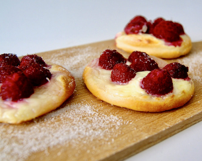 Petites pizzas aux framboises