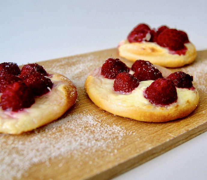 Petites pizzas aux framboises