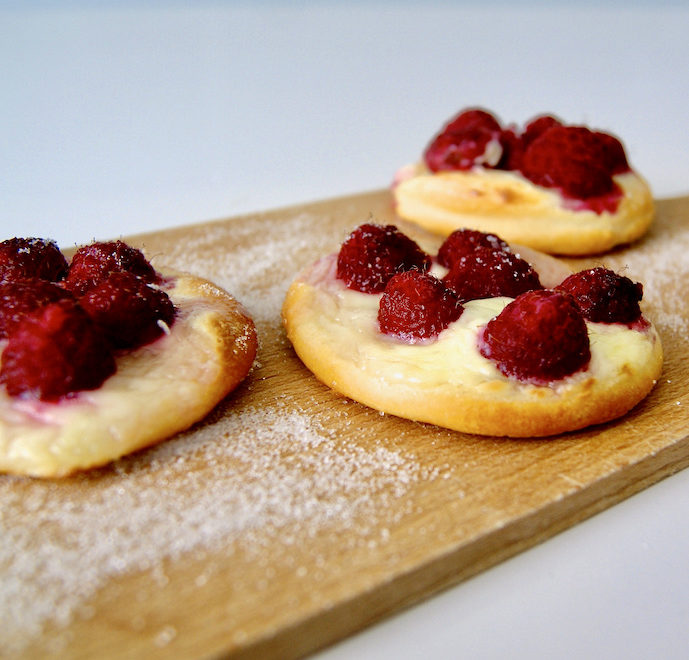 Petites pizzas aux framboises