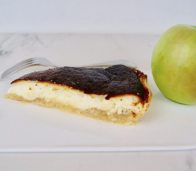 Tarte au fromage blanc et compote de pommes