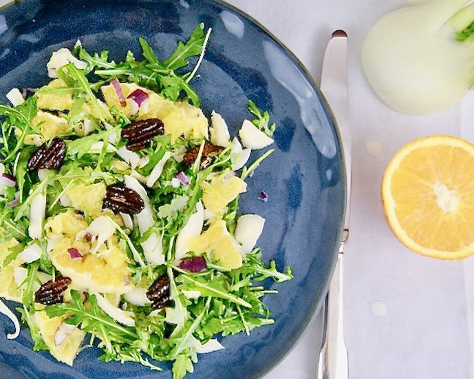 Salade de fenouil, orange et noix de pécan