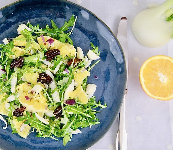 Salade de fenouil, orange et noix de pécan