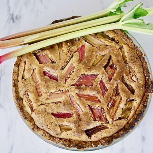 Tarte rhubarbe et noisettes
