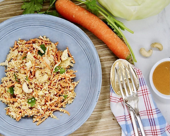 Salade au quinoa, carottes et chou