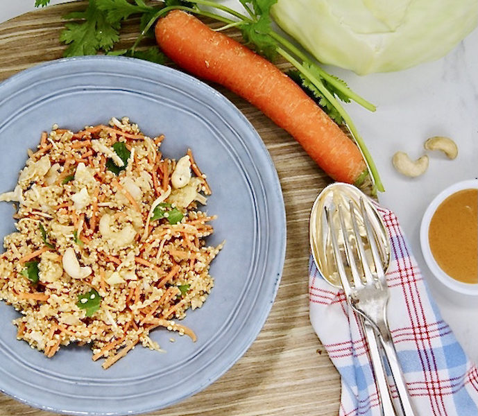 Salade au quinoa, carottes et chou