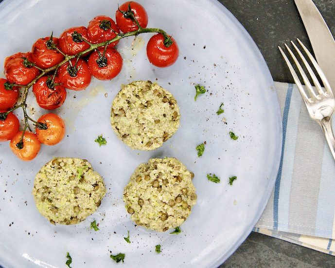 Galettes de quinoa et lentilles