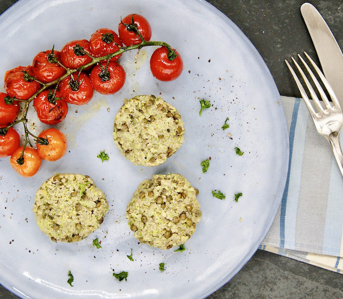 Galettes de quinoa et lentilles