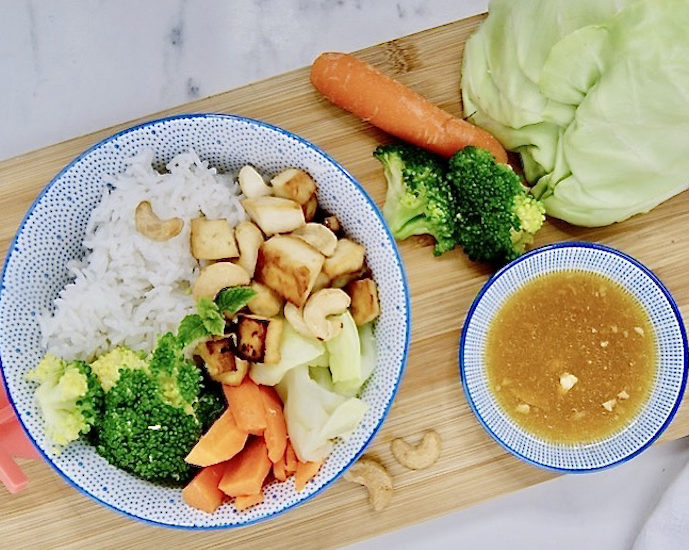 Bol de riz au tofu grillé
