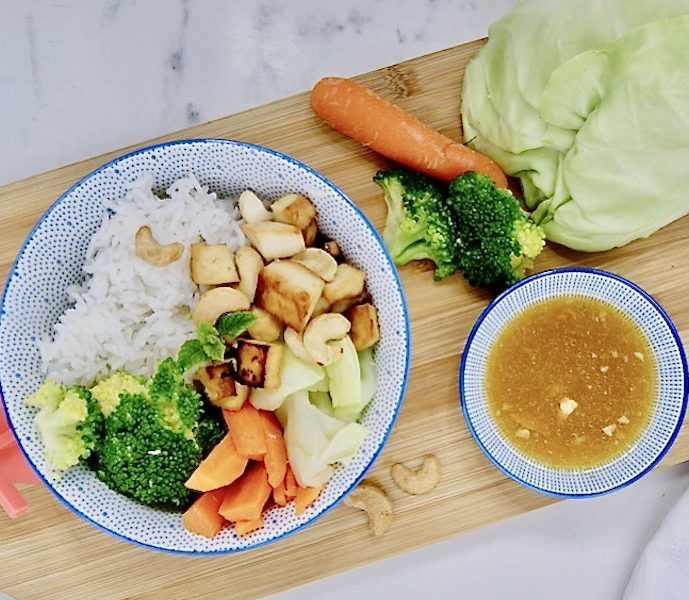 Bol de riz au tofu grillé