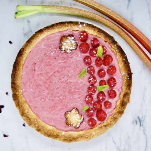 Tarte rhubarbe-framboises