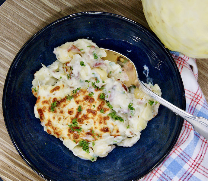 Gnocchi au chou blanc gratiné