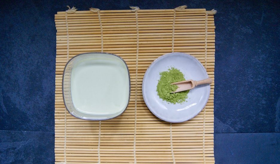 Lait au thé matcha