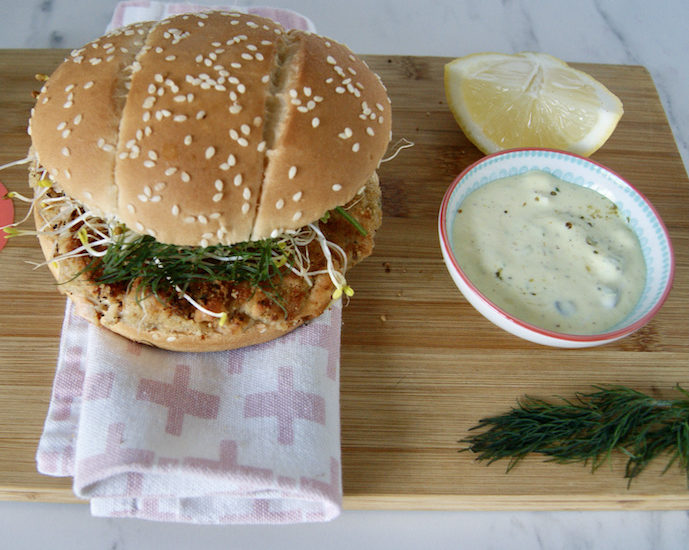 Burger de saumon, sauce tartare