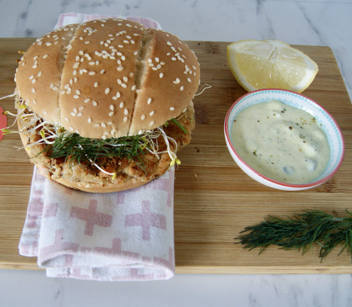 Burger de saumon, sauce tartare