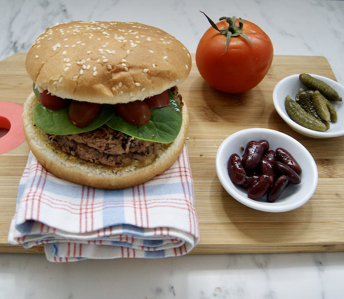 Burger aux haricots rouges