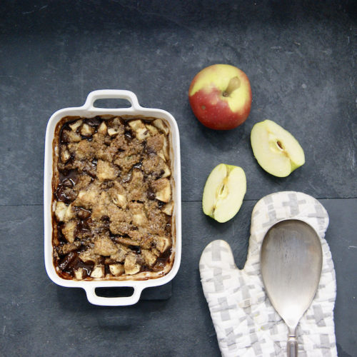 Crumble pommes et chocolat