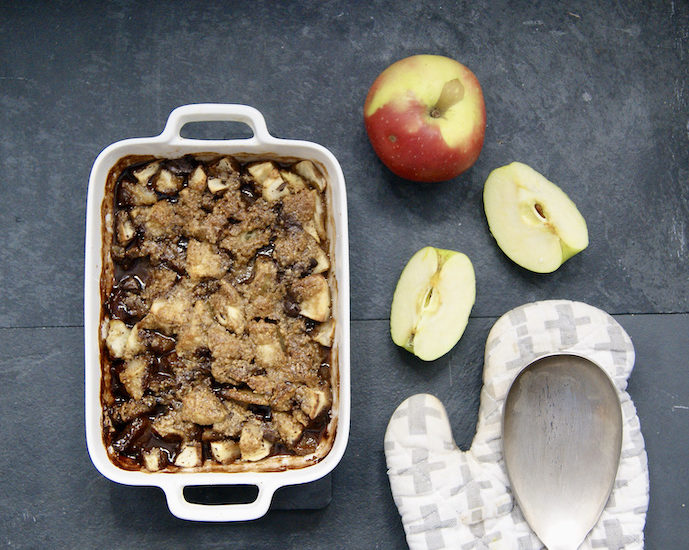 Crumble pommes et chocolat