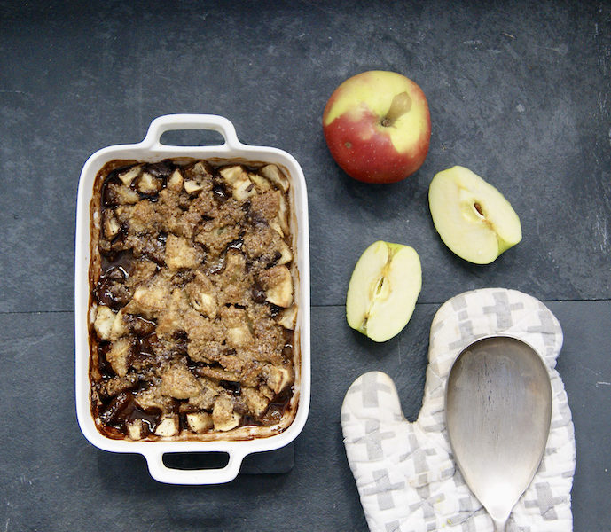 Crumble pommes et chocolat