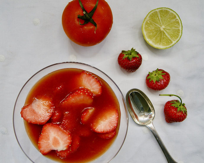 Fraises au sirop de tomates