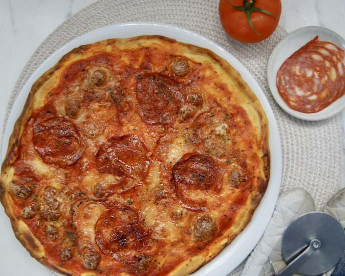 Pizza au chorizo doux