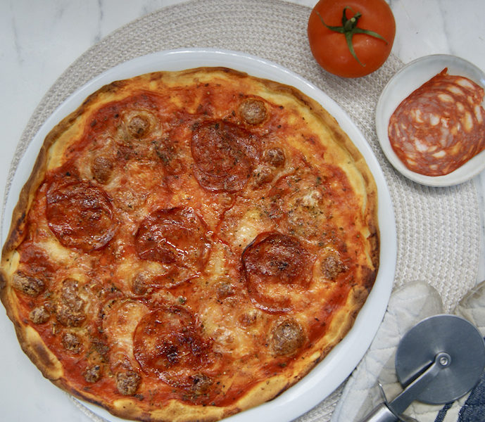 Pizza au chorizo doux