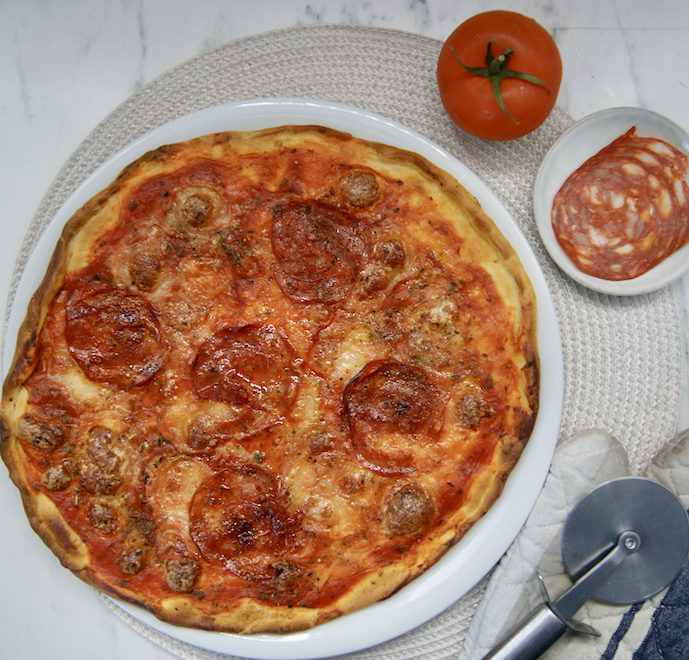 Pizza au chorizo doux