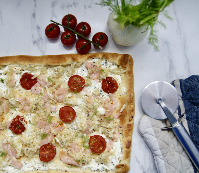 Pizza blanche au fenouil