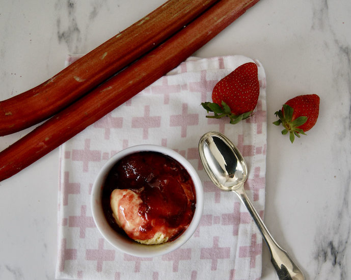 Sundae fraise-rhubarbe