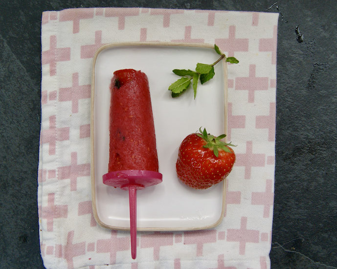 Sucettes glacées, mojito fraises et litchis
