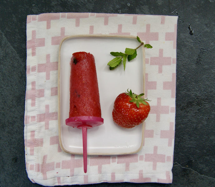 Sucettes glacées, mojito fraises et litchis