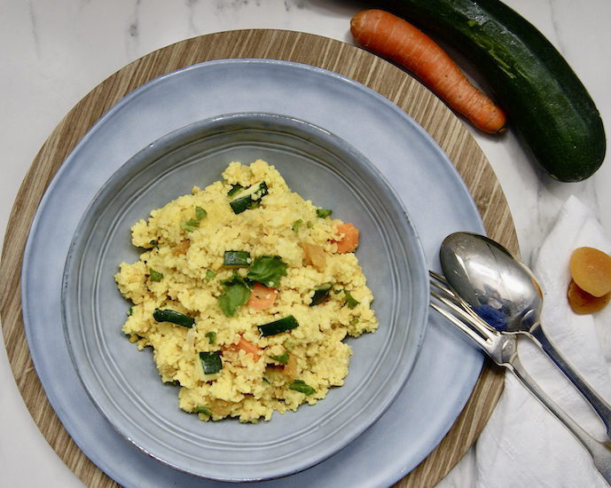 Salade de couscous et lentilles blondes
