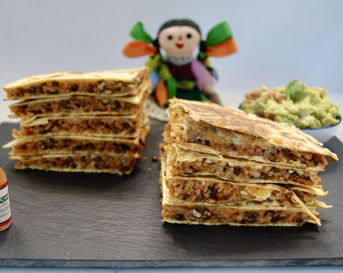Quesadillas lentilles-riz