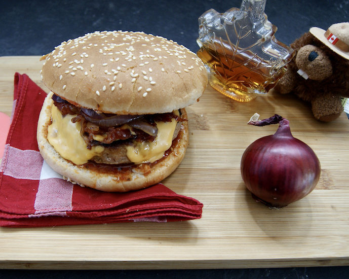 Hamburger bacon cheese made in Canada