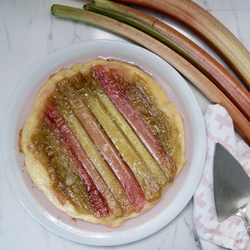 Tarte tatin à la rhubarbe