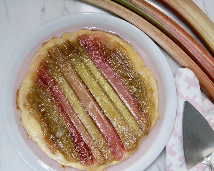 Tarte tatin à la rhubarbe
