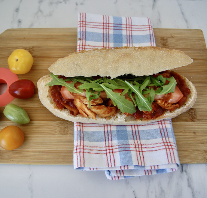 Sandwich poulet barbecue