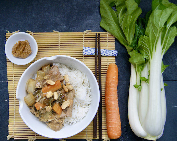 Steak et bok choy sautés