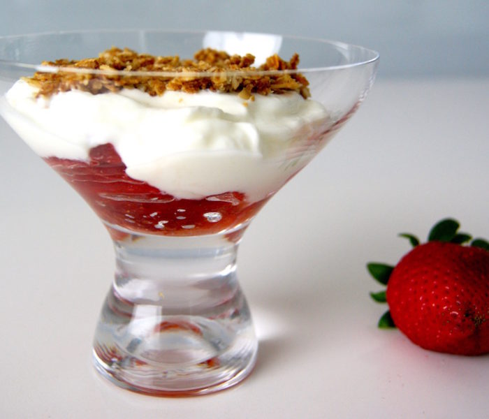 Verrine de fraises avec granola