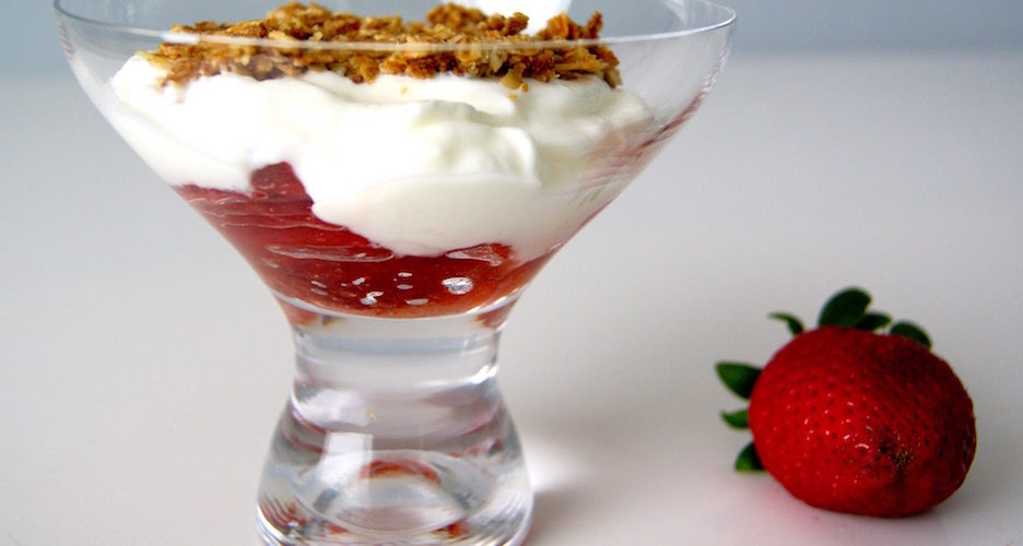 Verrine de fraises avec granola