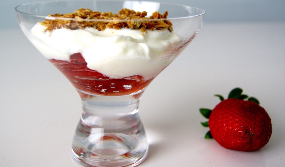 Verrine de fraises avec granola