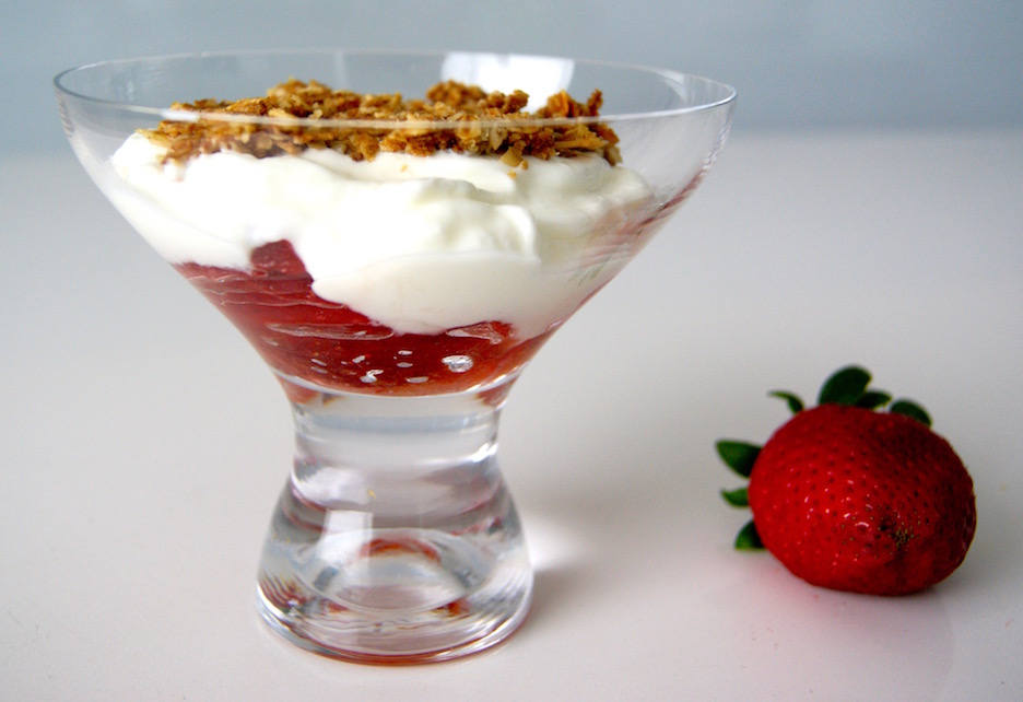 Verrine de fraises avec granola