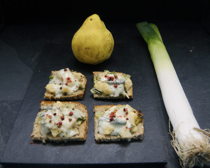 Tartine au coing et Fourme d’Ambert