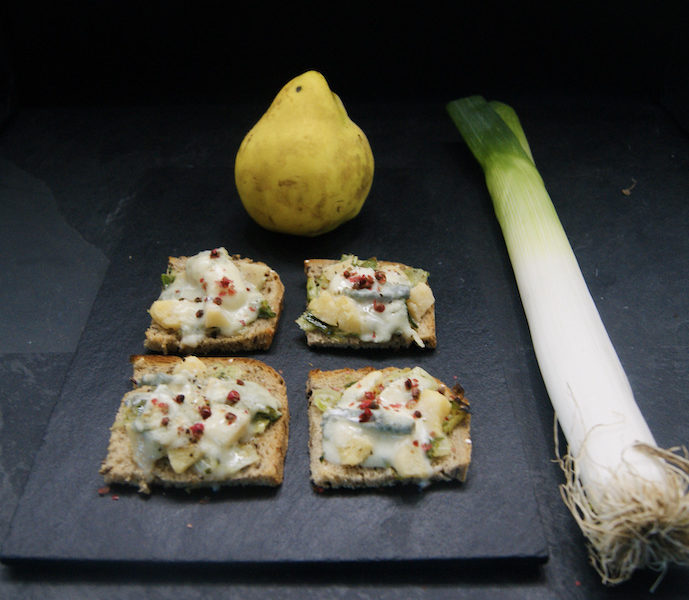 Tartine au coing et Fourme d’Ambert