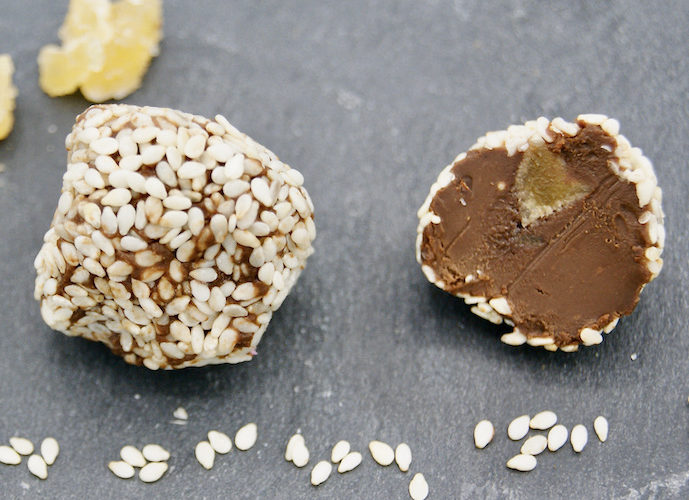 Truffes gingembre-sésame